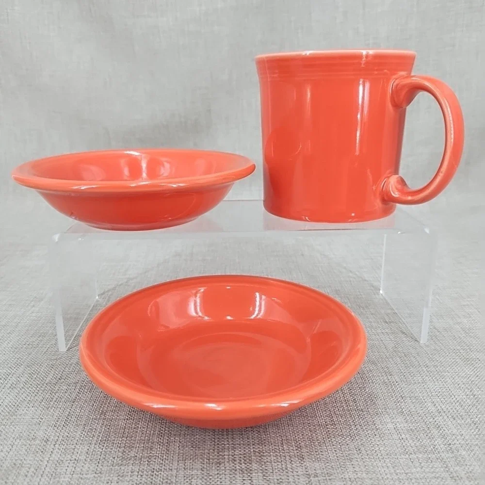 Fiesta Retired Poppy Java Mug & 2 Fruit Dessert Bowls Set EX Condition